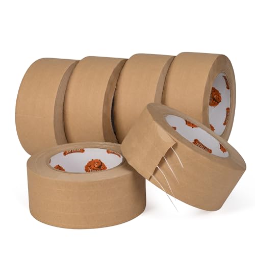 TAPEBEAR Water Activated Tape Fiber Reinforced Gummed Tape 2inch x 165ft - size: 2inch x 165ft
