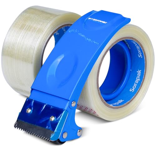 2" x30 yd Heavy Duty Filament Tape 2-Pack with Dispenser – Box Sealing