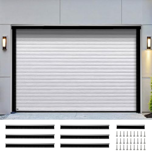 10 x 8ft Garage Door Brush Seal Kit, 3" Heavy Duty Nylon Brush with Aluminum Track for Roll Up, Commercial & Barn Doors, Blocks Dust, Drafts, Energy Saving - size: 3" Brush Seal for 10x8ft Door