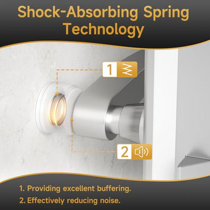 Door Stoppers for Wall with Adhesive, Aluminum, 1.38"x0.94", White - color: White
