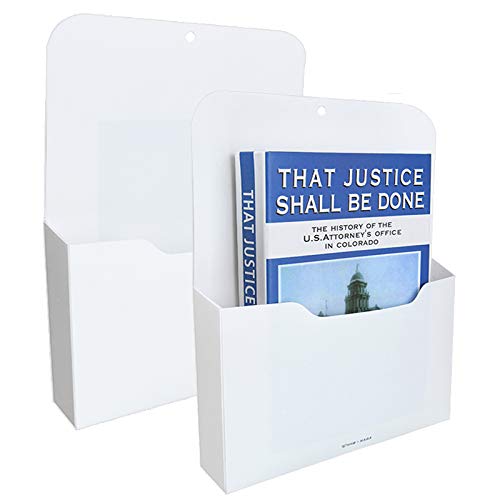 Marbrasse 2 Pack Magnetic File Holder - Paper Holder, Pocket Organizer,Hanging Wall File Organizer Office Supplies Storage, Magazine Mail Organizer Case for Notebooks,Planners,Letter (2 Pack) - color: 2-Pack