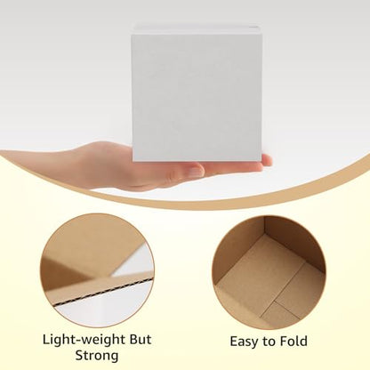 Calenzana 4x4x4 Shipping Boxes Set of 40, White Corrugated Cardboard Box for Mailing Packing Gifts Small Business - size: 4x4x4, style: 40 Pack
