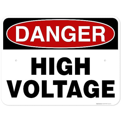 Danger High Voltage Sign, 18x24 Inches, 55 mil thick HDPE (high density - size: 18x24 - Polyethylene