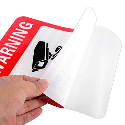 Kichwit 4 Pack Video Surveillance Sign Reflective Sticker Decal Self Adhesive, 9.5" x 6", UV Protected & Waterproof, Indoor & Outdoor Use - size: L