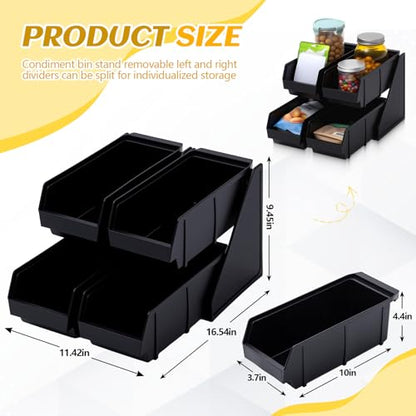 Novabright 4 Compartment Serve Condiment Bin Self Serve Condiment Packet - style: 4 Bin 2 Tier