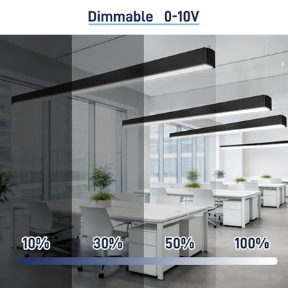 hykolity 8FT Linkable LED Linear Light, 80W 9600LM 3CCT 3000K/4000K/5000K - color: Black, size: 8FT-4Pack