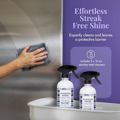Therapy Stainless Steel Cleaner and Polish, Lavender - Two 16oz Bottles - size: 16 Fl Oz (Pack of 2)