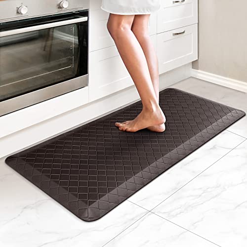HappyTrends Kitchen Floor Mat - 4/5 Inch Thick Anti-Fatigue Kitchen Rug,Waterproof Non-Slip Kitchen Mats and Rugs Heavy Duty Ergonomic Comfort Rug for Kitchen,Office,Sink(17.3" x 39", Chocolate) - color: Chocolate, size: 39"L x 17.3"W x 0.8"Th