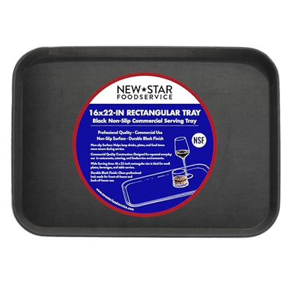 New Star Foodservice Restaurant Grade Non-Slip Tray, Black, 16x22-Inch - color: Black, size: 16-Inch x 22-Inch