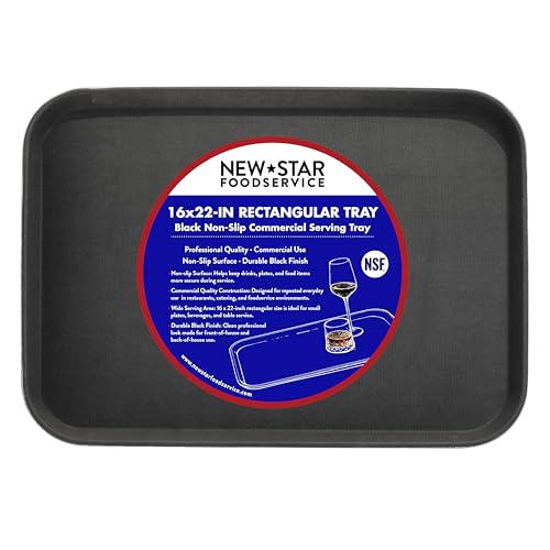 New Star Foodservice Restaurant Grade Non-Slip Tray, Black, 16x22-Inch - color: Black, size: 16-Inch x 22-Inch