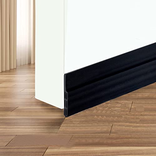 Self Adhesive Door Sweep Draft Stopper - Camel Home Weather Stripping Rubber Interior Under Door Bottom for Seal Strip Insulation for Weatherproof, Soundproof, 2" W X 39" L, 2" W X 39" L (Black) - color: Black1