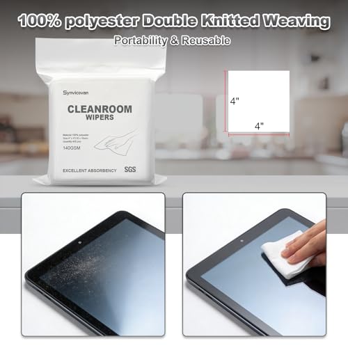 Cleanroom Cloth Wipes 4"x4",140GSM,Bag of 400 Pcs - size: 4" x 4" (Pack of 400)