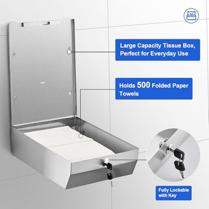 2-Pack Stainless Steel Paper Towel Dispenser - size: 400 C-Fold/525 Multi-Fold(2-Pack)