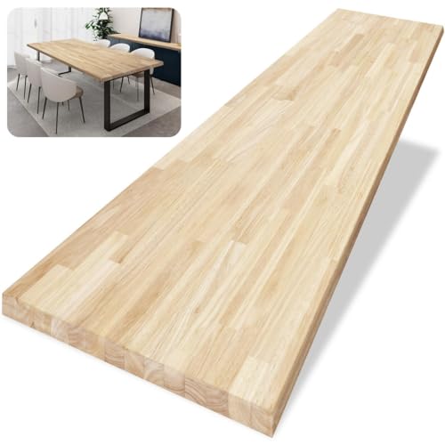 Howizz Butcher Block Countertop 60 x 25 x 1.5 in Thick - Hevea Unfinished Solid Wood Table Top, Wood Countertop for Desk Top, Workbench Top, Kitchen Countertop - size: 60"L x 25"W x 1.5"Th