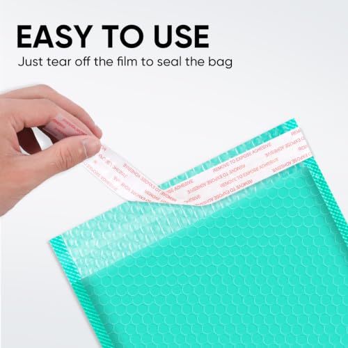 CHMI Teal Bubble Mailers 8.5 x 12 Inch 100 Pack, Usable Size 8.25X12 Inch Poly Mailers,Mailing Envelopes,Shipping Mailer，Opaque Self Seal Adhesive Waterproof Bags for Packaging and Shipping.