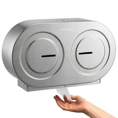 Twin Jumbo Toilet Paper Dispenser Wall Mount, 9" Commercial