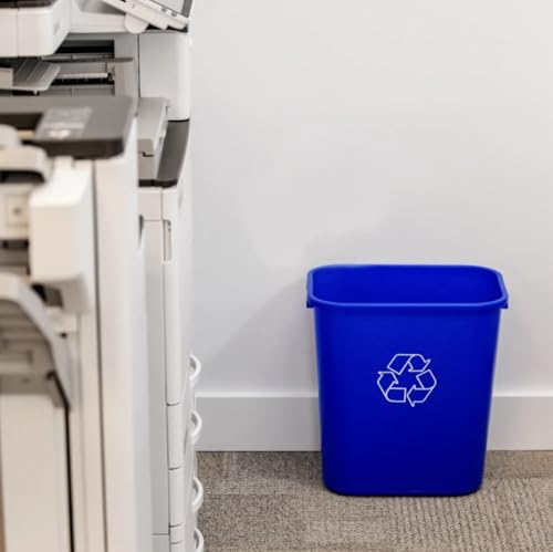 10 Gallon Blue Recycling Wastebasket Bin Plastic Trash Can | 4 PACK - size: 10 Gallon