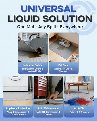 15"x17" Oil Absorbent Pads 100 Pack | Heavy & Fast Absorb - size: 15x17 Inch