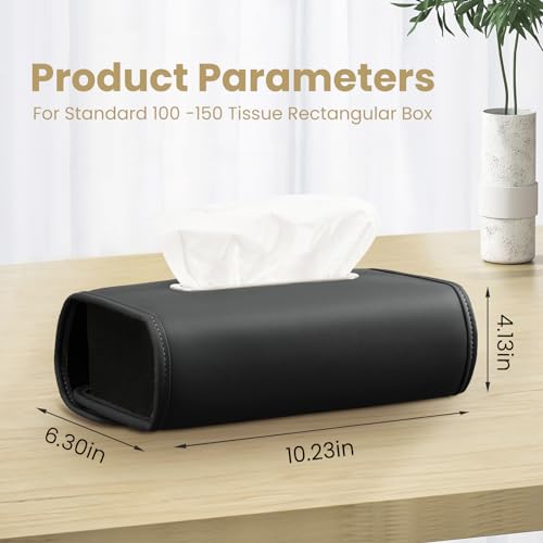 WHHMK Large Car Tissue Holder Refill Easily Clamshell Opening, Black 2PC - color: Black 2 Packs