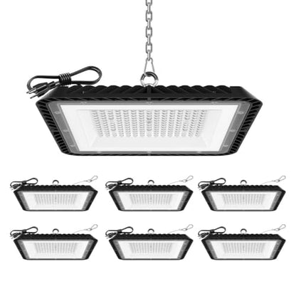 ONLYLUX Upgraded Square 200W UFO LED High Bay Light 30000LM 5000K 6 Pack