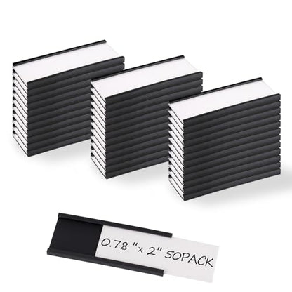 Realth C Channel Magnetic Label Holders 50 Pack 0.78" x 2" - size: 0.78'' x 2'', style: 50 Pack