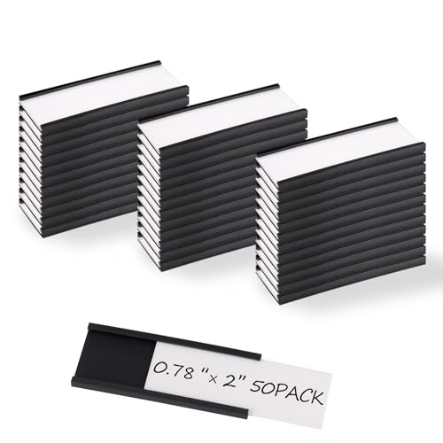 Realth C Channel Magnetic Label Holders 50 Pack 0.78" x 2" - size: 0.78'' x 2'', style: 50 Pack