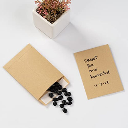 100 Pack Seed Envelopes Self-Adhesive, 3 1/4 x 4 1/2 inches, Kraft Brown - color: Kraft Brown