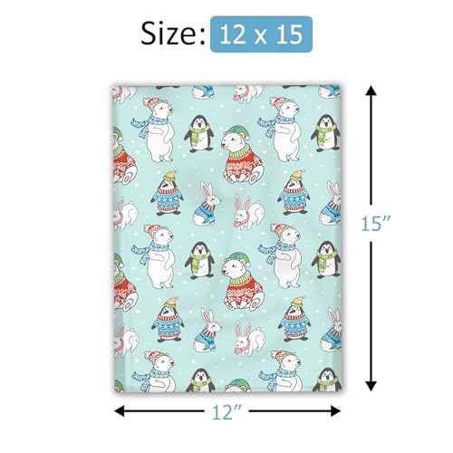 12x15 (50) Winter Animals Christmas Designer Poly Mailers Self Sealing Waterproof Shipping Envelopes Holiday Premium Printed Bags For Small Businesses - color: Winter Animals, size: 12x15