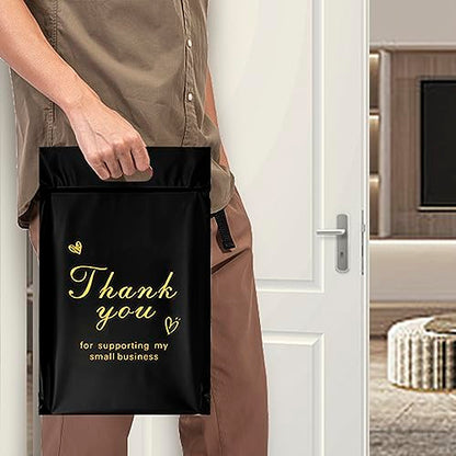 Thank You Poly Mailers with Handle, 10x13 Inch 25 Pcs - color: Thank You, size: 10x13 Inch 25 pcs