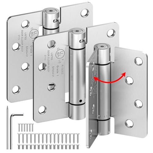 4 Inch Self Closing Door Hinges,3-Pack Spring Hinges,1/4" Radius Corners - size: 4"-3 Pack-1/4" Corner