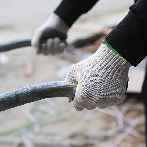 Evridwear Cotton Polyester String Knit Shell Safety Protection Work Gloves for Painter Mechanic Industrial Warehouse Gardening Construction Men & Women 12 Pairs, With One Size Dots, XL Size - color: One Side Dots, size: X-Large