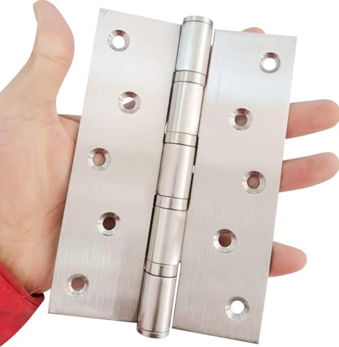 Heavy Duty Door Hinges Stainless Steel Ball Bearing Hinges 5 Inch Door Hinge for Interior & Exterior Doors Square Corners,Heavy Duty Wood Door with Mounting Hardware 2 Pack (White, 5 Inch) - color: White, size: 5 Inch