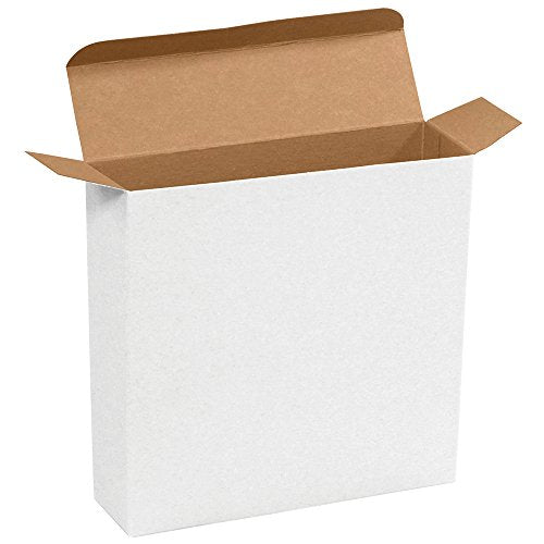 Aviditi White Folding Gift Boxes, 7 1/4" x 2" x 7 1/4", Pack of 250, Easy to Assemble Reverse Tuck Carton, for Small Gifts or Parts - color: White
