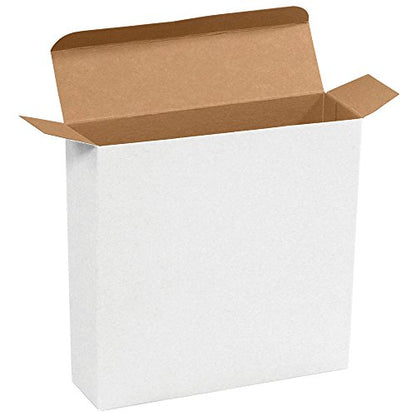 Aviditi White Folding Gift Boxes, 7 1/4" x 2" x 7 1/4", Pack of 250, Easy to Assemble Reverse Tuck Carton, for Small Gifts or Parts - color: White