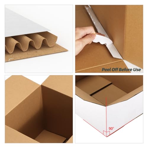 CRUGLA 12x9x6 Shipping Boxes 15 Pack, White Corrugated Cardboard Boxes with Side-Lock and Pre-Applied Double-Sided Tape, Easy Assemble Packing Mailer Boxes for Small Business Shipping - size: 12x9x6 Inch 15 Pack
