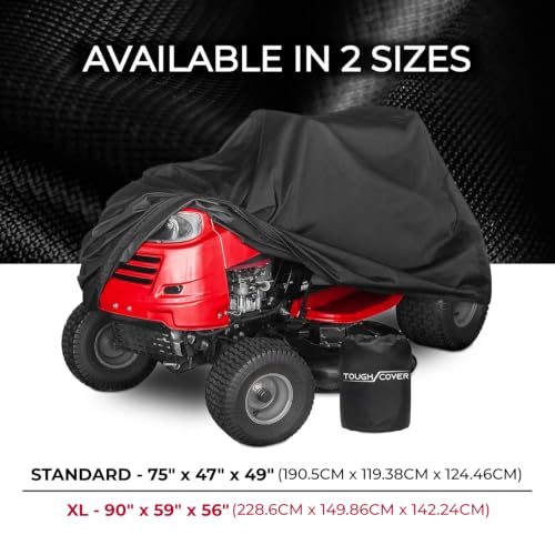 Tough Cover Lawn Tractor Cover, Basic 210D, 75x47x49 In, Black - color: Basic Edition - Black