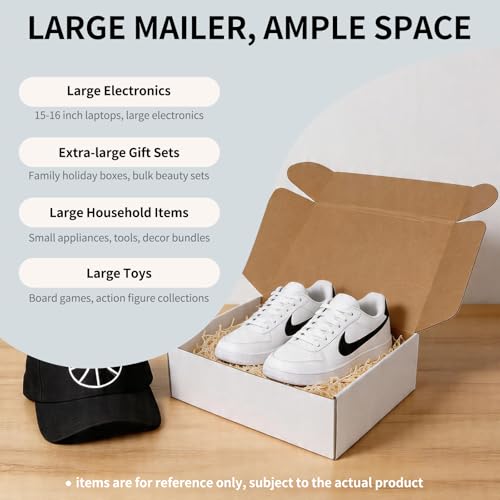 Fishat 13" x 10" x 4" White Corrugated Cardboard Shipping Boxes Set of 15 - size: 13" x 10" x 4"