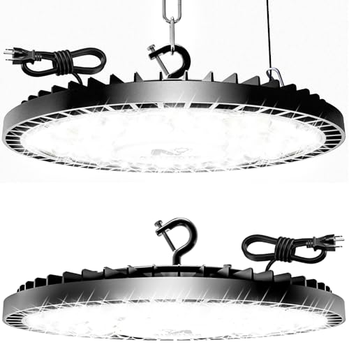 320W UFO High Bay LED Shop Lights, 2 Pack 45000LM Garage Lights - size: 320-2PACK