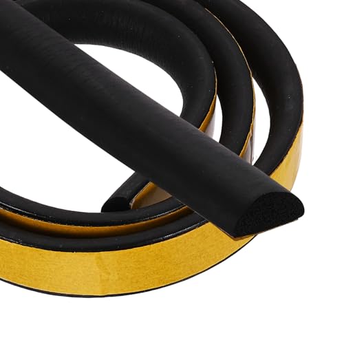 PATIKIL 3.3FT Solid Rubber Weather Stripping, 7/9" W x 2/5" H Self Adhesive D Shape EPDM Rubber Seal Strip Gasket for Door Frame Window Insulation RVs Furniture Cabinets, Black - size: 3.3FT x 7/9"W x 2/5"H