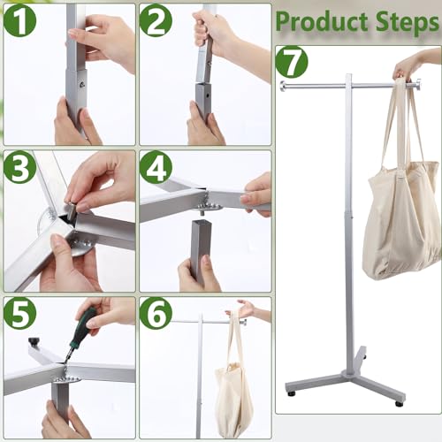 Blulu 45'' Adjustable Shopping Bag Rack Heavy Duty Bag Stand, 1 Pcs, Silver - color: Silver
