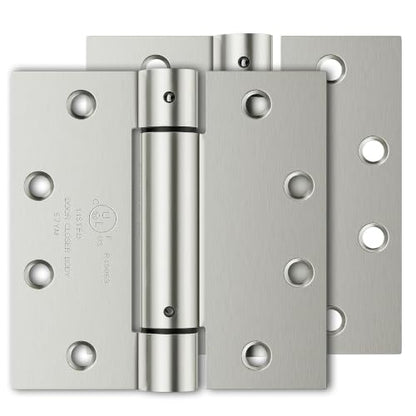 Luxbaro 2 Pack Self Closing Door Hinges, 4.5" x 4.5" Spring Loaded Hinges - color: Brushed Nickel-square, size: 4.5" 2 Pack