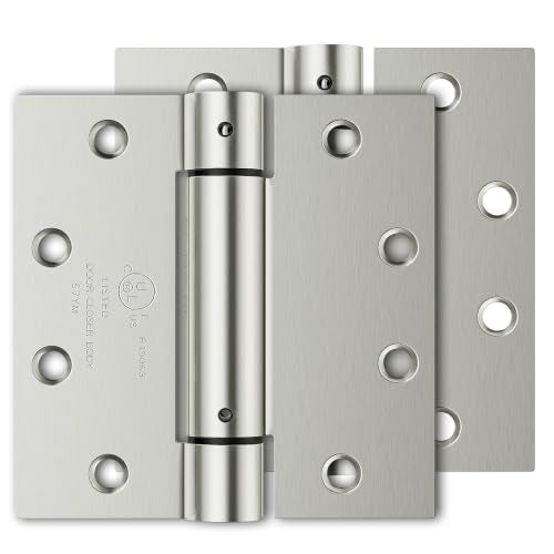 Luxbaro 2 Pack Self Closing Door Hinges, 4.5" x 4.5" Spring Loaded Hinges - color: Brushed Nickel-square, size: 4.5" 2 Pack
