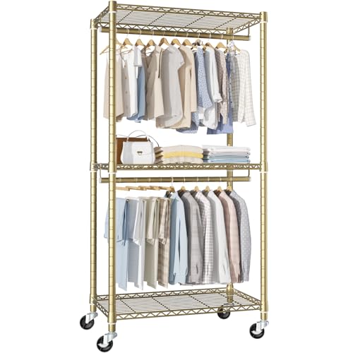 FUTASSI P1 Medium Heavy-Duty Portable Closet, 30" W x 14" D x 76" H, Gold - color: Gold, size: P1 Medium