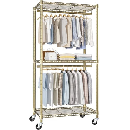 FUTASSI P1 Medium Heavy-Duty Portable Closet, 30" W x 14" D x 76" H, Gold - color: Gold, size: P1 Medium