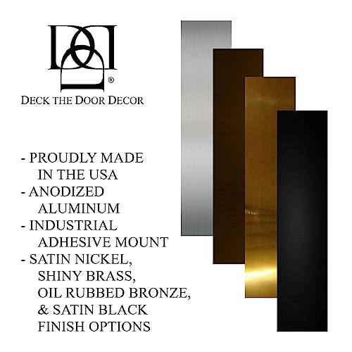 Deck the Door Decor | Door Push Plate - Screw Mount - Multiple Sizes & Finishes (Shiny Brass, 4 x 16) - color: Shiny Brass, size: 4 x 16"