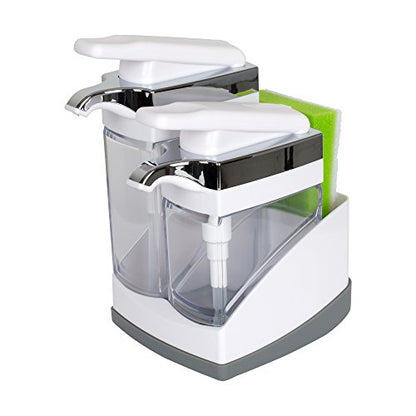 Casabella Sink Sider Duo with Sponge - White & Chrome Plating - color: White, size: Duo