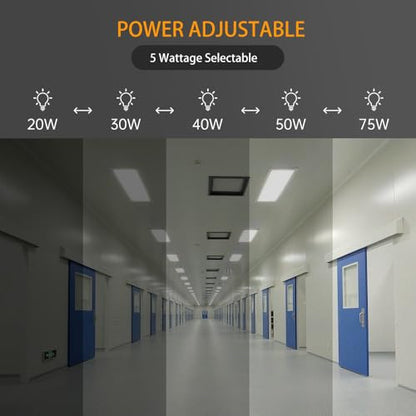 2x4ft LED Flat Panel Light with Microwave Sensor, 4PK - style: Microwave Sensor(MV)