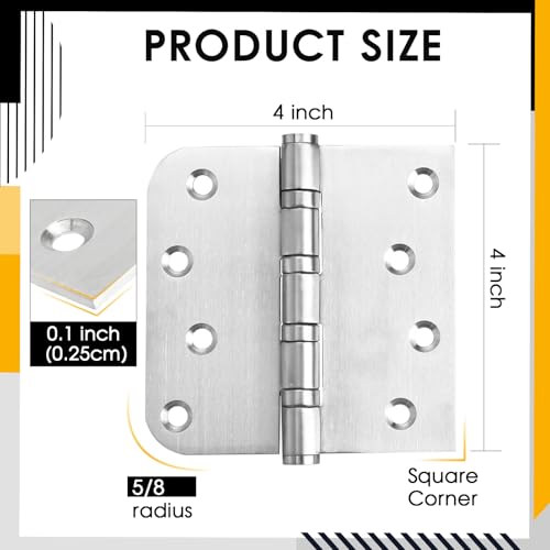 Stainless Steel Door Hinges Ball Bearing Hinges Heavy Duty 3 Pack