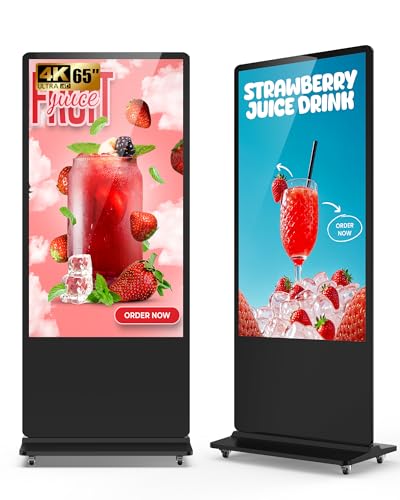 65-inch Digital Signage Display, 4K 2160P LCD Screen Kiosk Signs - color: Non-touch screen, size: 65"