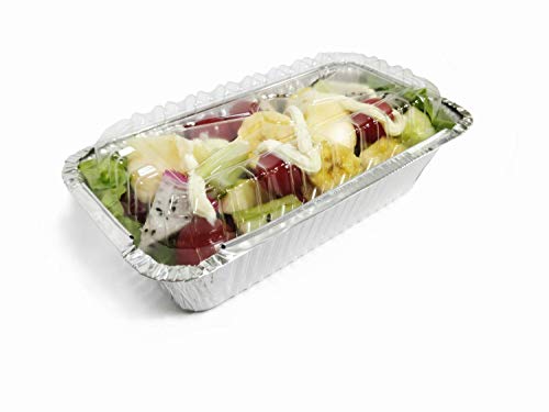 Disposable Loaf Pan with Lid for Baking - 1.5 Lb Disposable Bread Pans - Meatloaf Pans – 50 Aluminum Foil Pans and 50 Clear Lids - Perfect for Baking Cakes, Bread, Meatloaf…